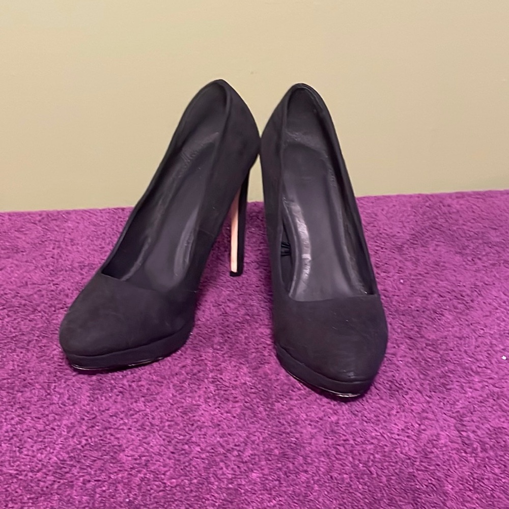 Black “suede” high heels